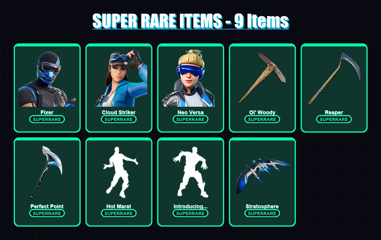 [PC/XBOX/PSN] | Fixer | Cloud Striker | Neo Versa | Ultima Knight | Cuddle Team Leader | 100 skin | 93 pickaxe | 91 emote | 78 glider | Lv1069