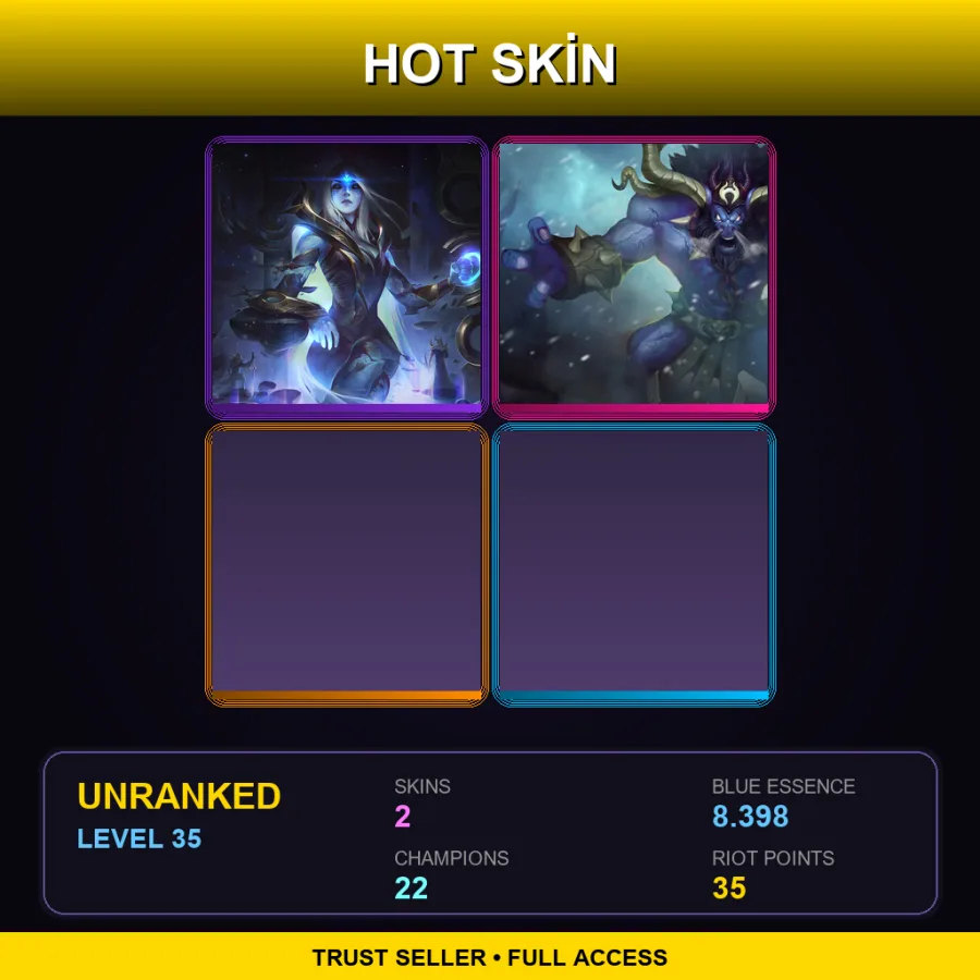 EUW | Lv35 | Unranked | 2 Skin | 22 Champ — LoL account