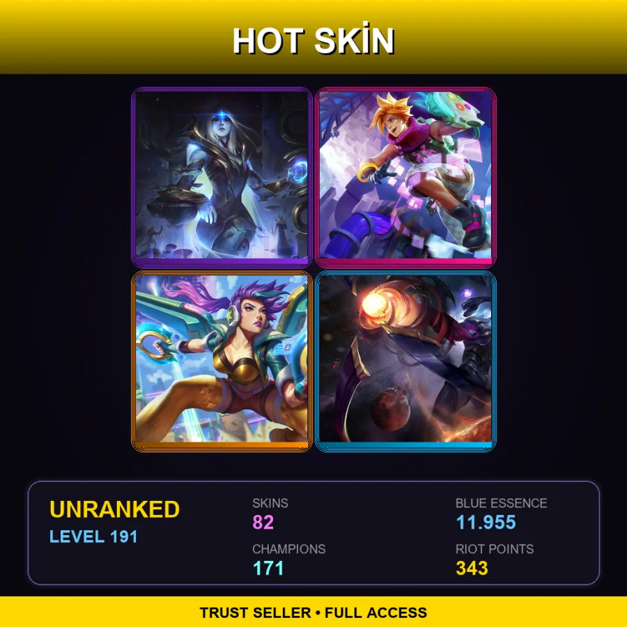 BR | Lv191 | Unranked | 82 Skin | 171 Champ — LoL account