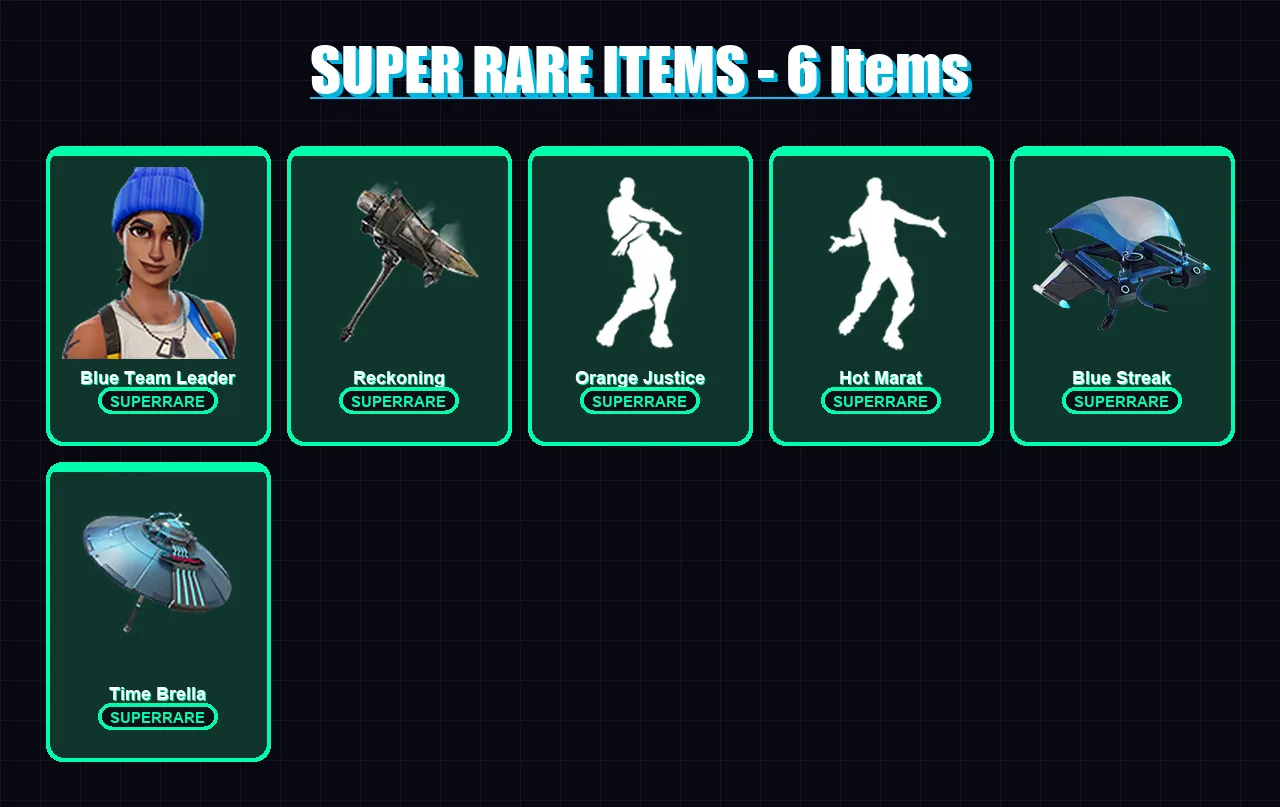 [PC/XBOX/PSN] | Blue Team Leader | The Imagined | Lynx | Gear Specialist Maya | Predator | 163 skin | 172 pickaxe | 133 emote | 149 glider | Lv2208