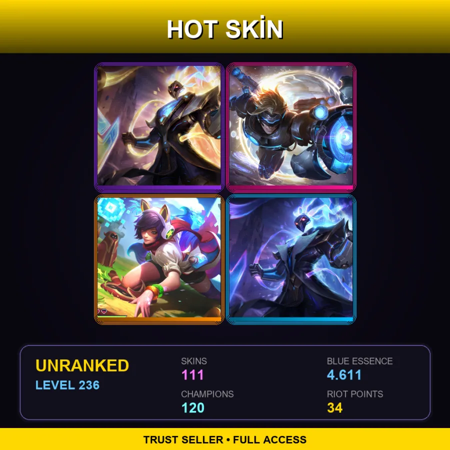 EUNE | Lv236 | Unranked | 111 Skin | 120 Champ — Lunar Emperor Thresh