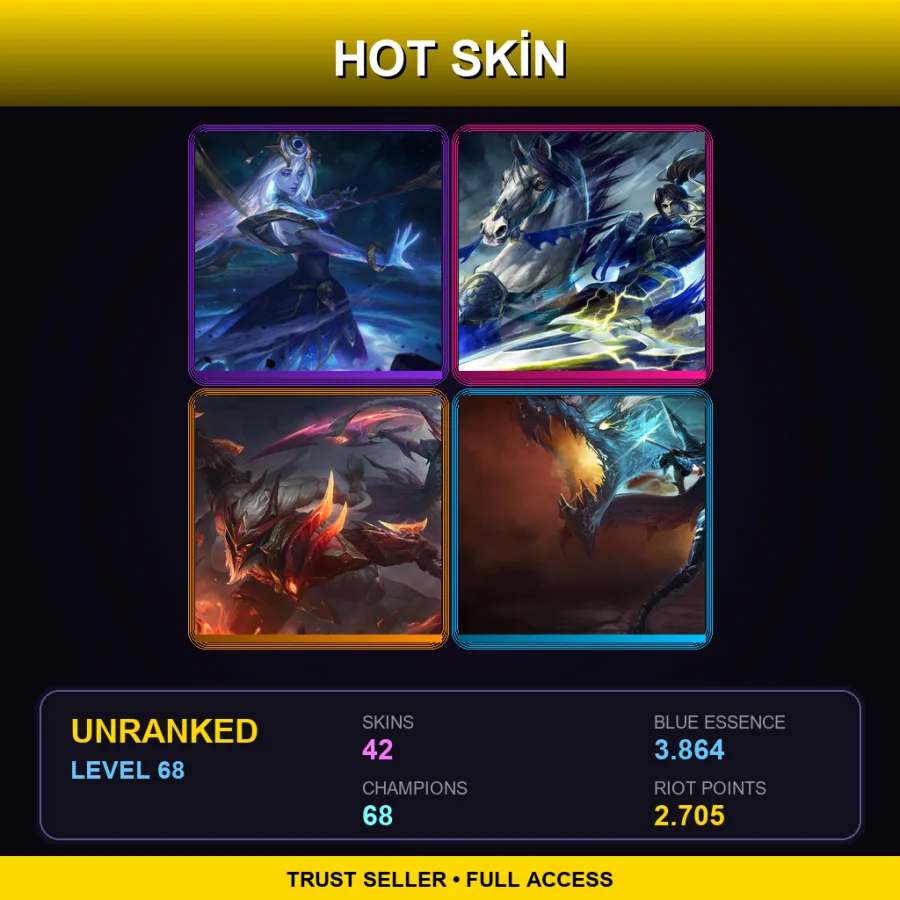 NA | Lv68 | Unranked | 42 Skin | 68 Champ