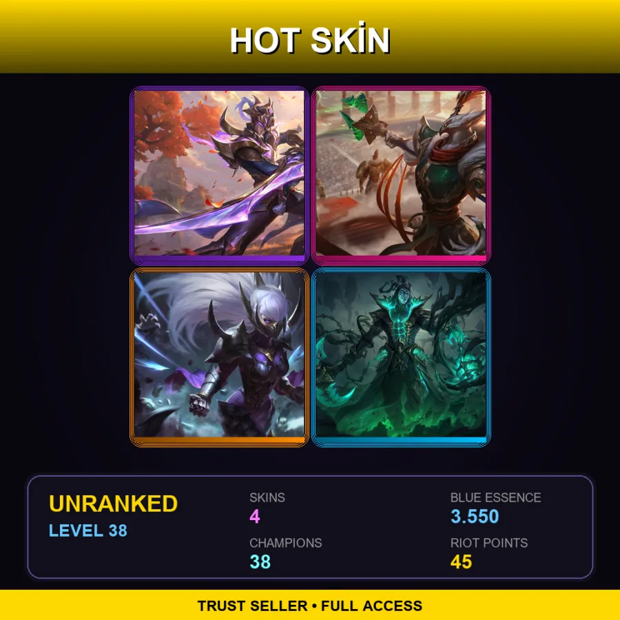 NA | Lv38 | Unranked | 4 Skin | 38 Champ — Nightblade Irelia