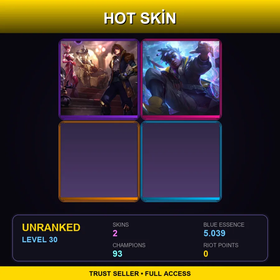 SG | Lv30 | Unranked | 2 Skin | 93 Champ