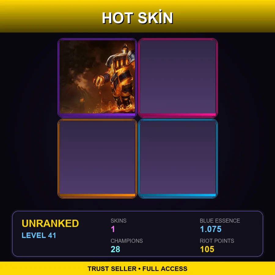NA | Lv41 | Unranked | 1 Skin | 28 Champ — LoL account