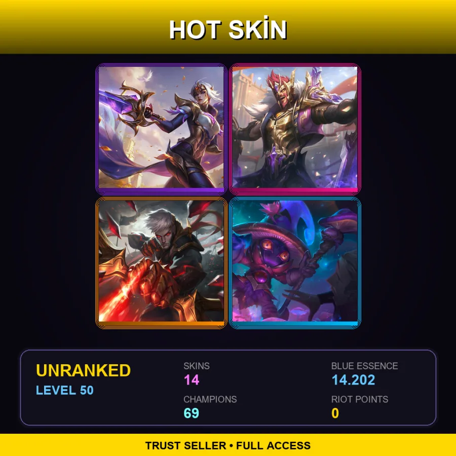 LAS | Lv50 | Unranked | 14 Skin | 69 Champ — Conqueror Varus
