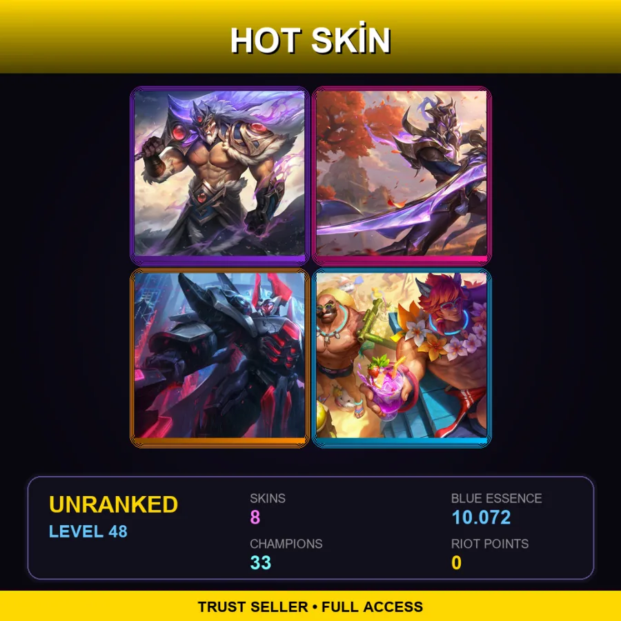 LAS | Lv48 | Unranked | 8 Skin | 33 Champ — Dj Sona
