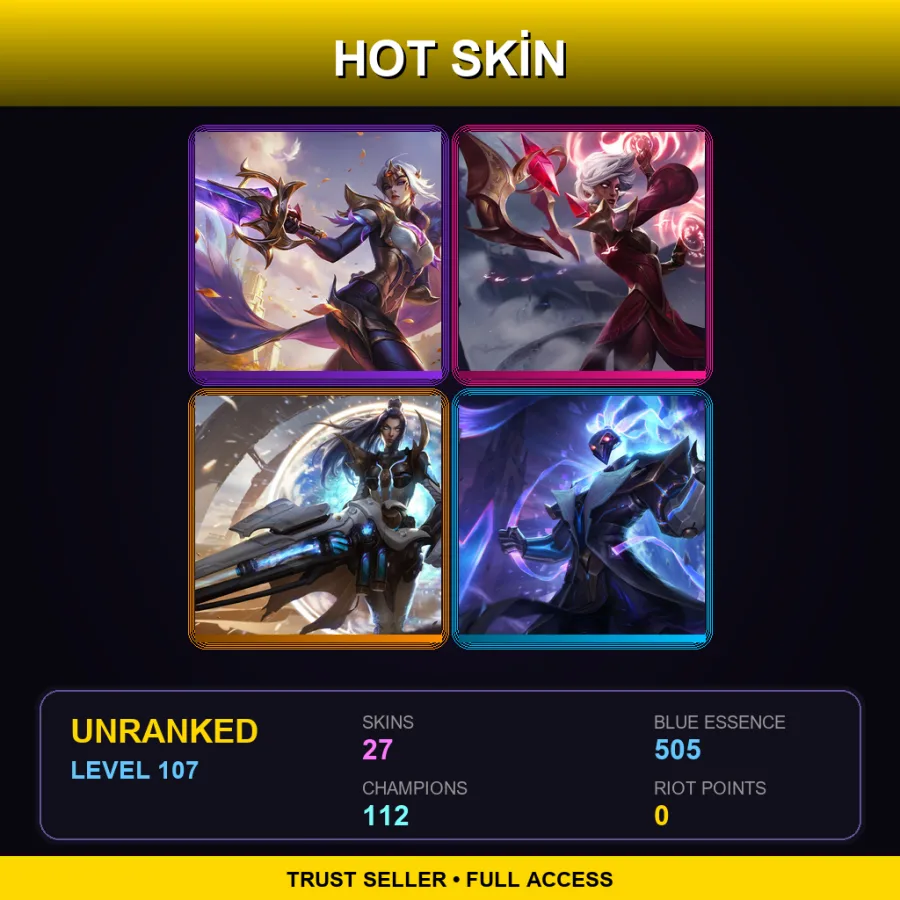 LAS | Lv107 | Unranked | 27 Skin | 112 Champ