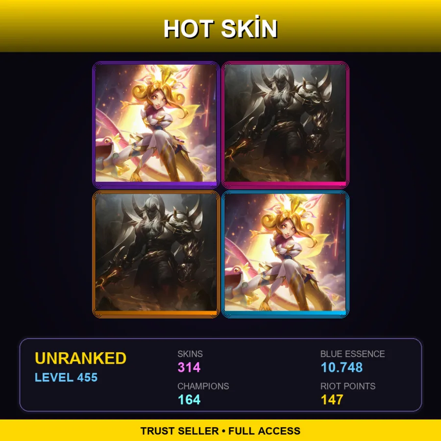 LAN | Lv455 | Unranked | 314 Skin | 164 Champ — Battle Principal Yuumi