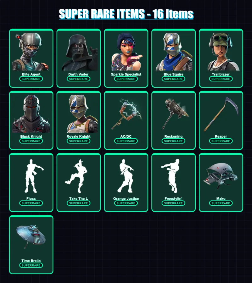 [PC/XBOX/PSN] | Elite Agent | Darth Vader | Sparkle Specialist | Blue Squire | Trailblazer | 208 skin | 234 pickaxe | 172 emote | 156 glider | Lv235