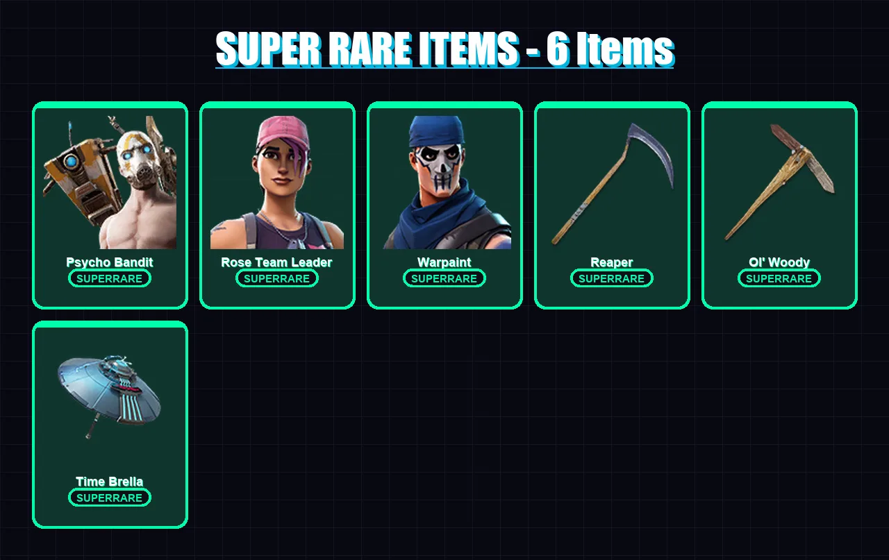 [PC/XBOX/PSN] | Psycho Bandit | Rose Team Leader | Warpaint | Valeria | Eternal Knight | 54 skin | 63 pickaxe | 47 emote | 60 glider | Lv930