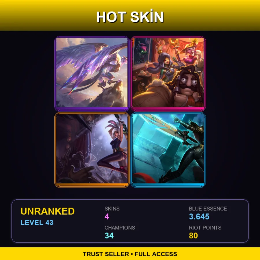 LAN | Lv43 | Unranked | 4 Skin | 34 Champ
