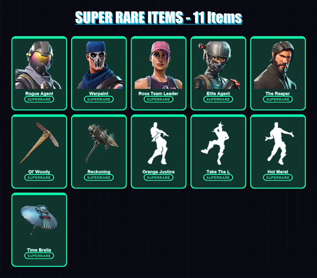 [PC/PSN] | Rogue Agent | Warpaint | Rose Team Leader | Elite Agent | The Reaper | 287 skin | 275 pickaxe | 219 emote | 224 glider | Lv3236
