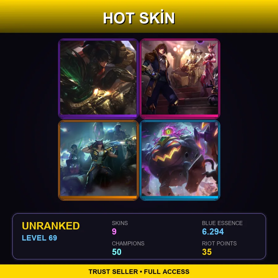 LAN | Lv69 | Unranked | 9 Skin | 50 Champ — Heartsteel Sett