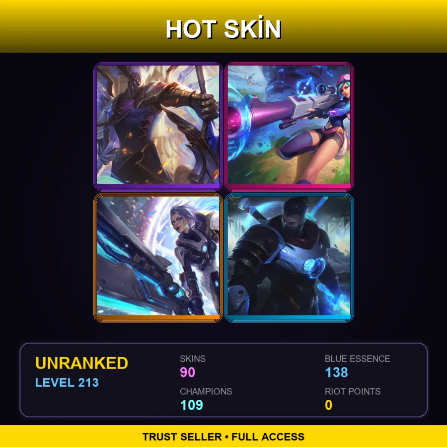 SG | Lv213 | Unranked | 90 Skin | 109 Champ — Sir Kled