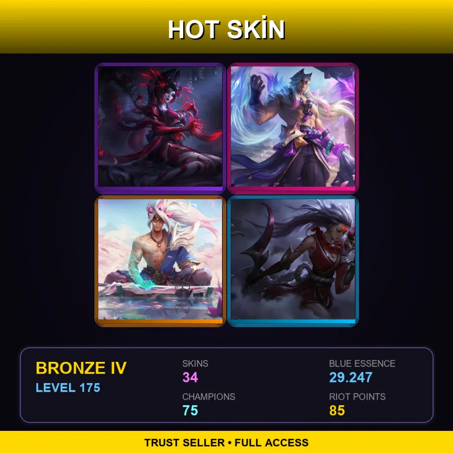 TR | Lv175 | Bronze IV | 34 Skin | 75 Champ