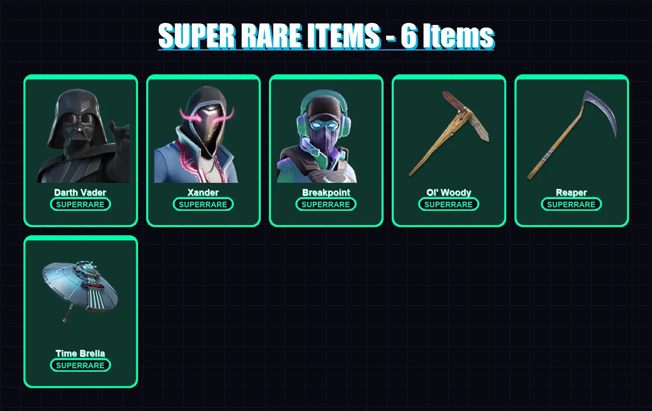 [PC] | Darth Vader | Xander | Breakpoint | Mandalorian | Zeus | 269 skin | 337 pickaxe | 252 emote | 235 glider | Lv3742