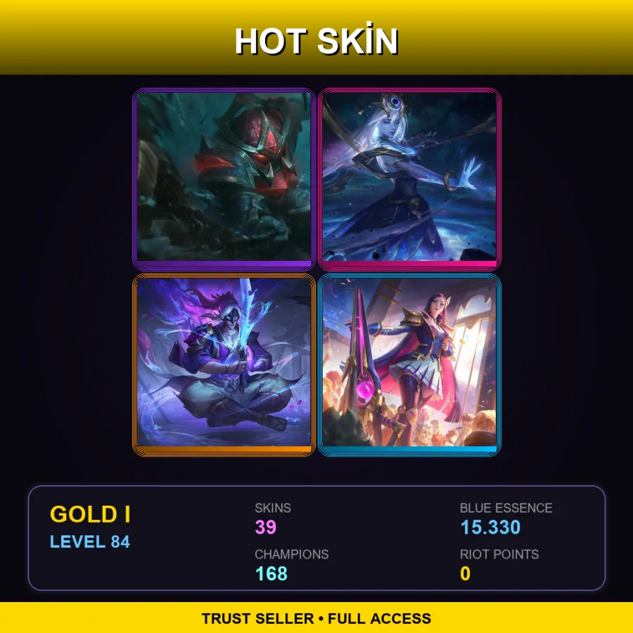 SG | Lv84 | Gold I | 39 Skin | 168 Champ