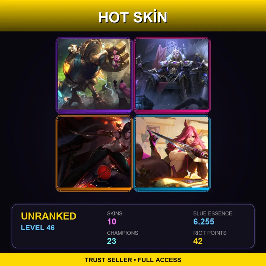 VN | Lv46 | Unranked | 10 Skin | 23 Champ — LoL account