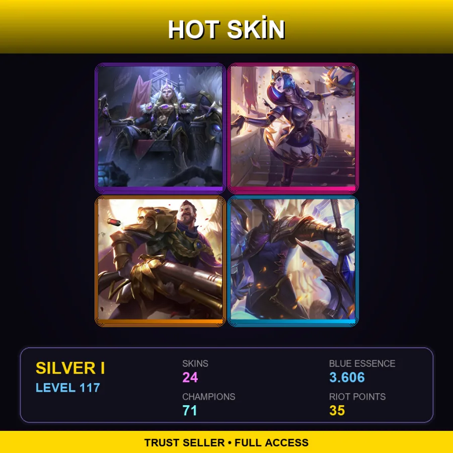 TR | Lv117 | Silver I | 24 Skin | 71 Champ — LoL account