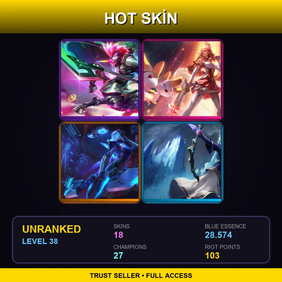 BR | Lv38 | Unranked | 18 Skin | 27 Champ