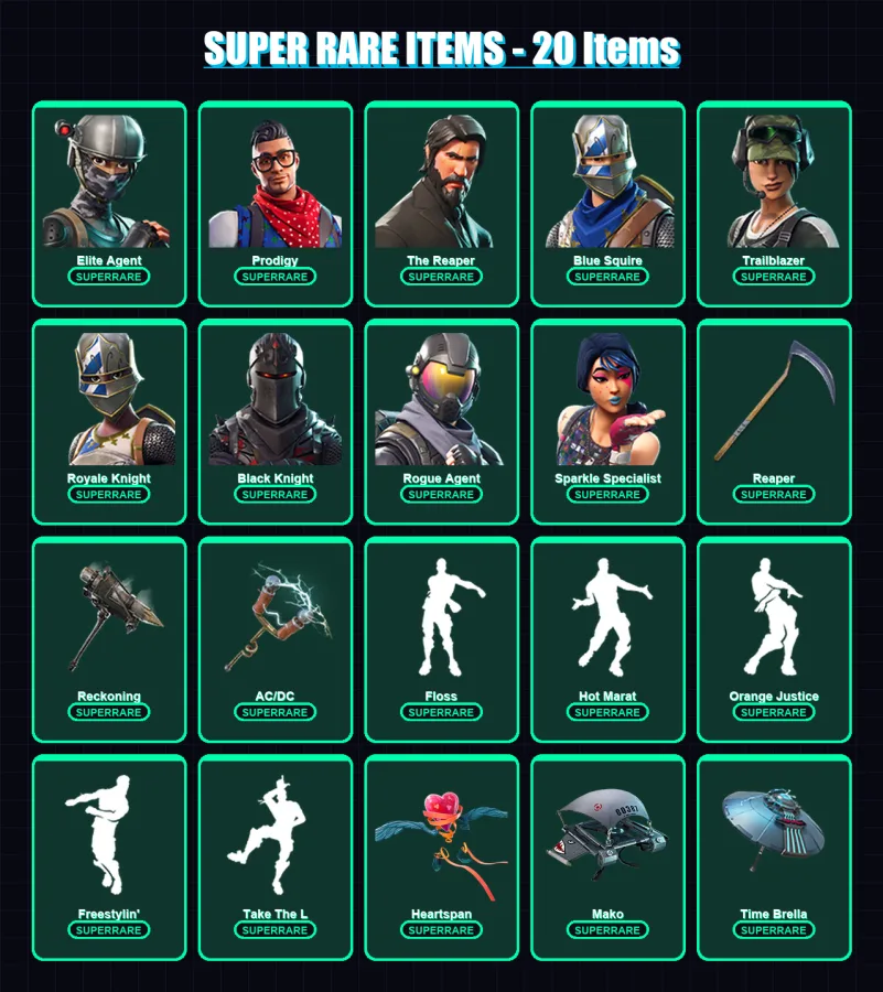[PC/XBOX] | Elite Agent | Prodigy | The Reaper | Blue Squire | Trailblazer | 88 skin | 64 pickaxe | 70 emote | 68 glider | Lv1101