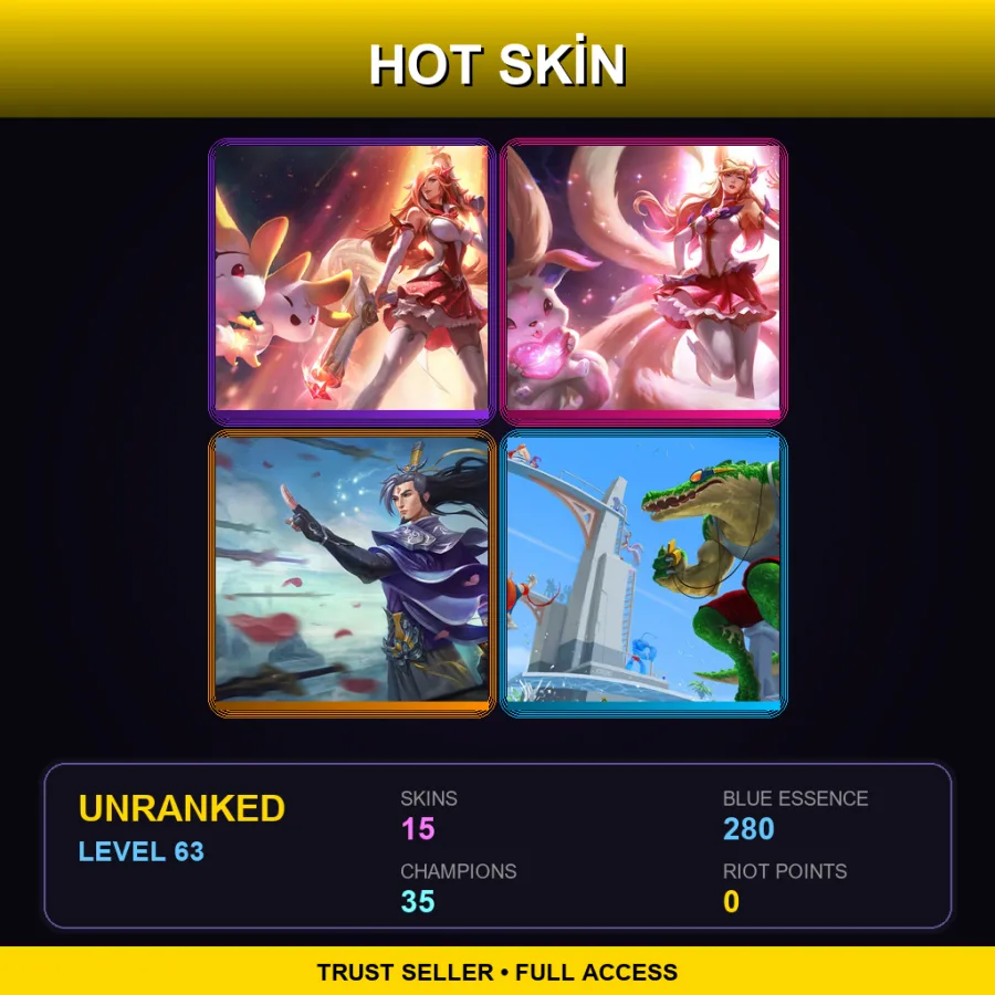 LAS | Lv63 | Unranked | 15 Skin | 35 Champ
