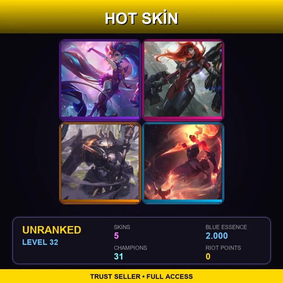 LAS | Lv32 | Unranked | 5 Skin | 31 Champ
