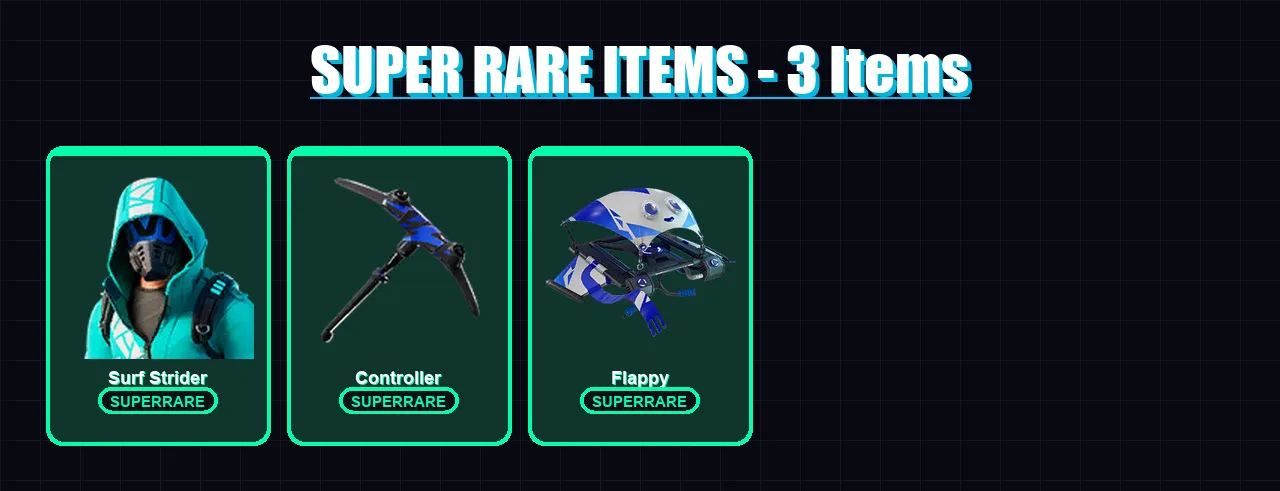 [PS4/PS5/XBOX/PC] | Surf Strider | Mandalorian | Twyn | Nezumi | Fade | 43 skin | 54 pickaxe | 31 emote | 53 glider | Lv545