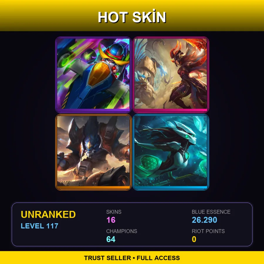 LAS | Lv117 | Unranked | 16 Skin | 64 Champ — Panda Teemo