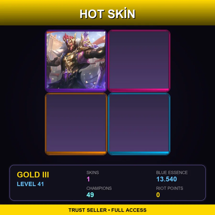 EUW | Lv41 | Gold III | 1 Skin | 49 Champ