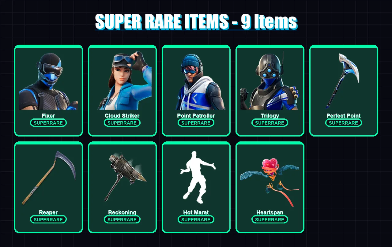 [PC/XBOX] | Fixer | Cloud Striker | Point Patroller | Trilogy | Zenith | 22 skin | 49 pickaxe | 44 emote | 50 glider | Lv765