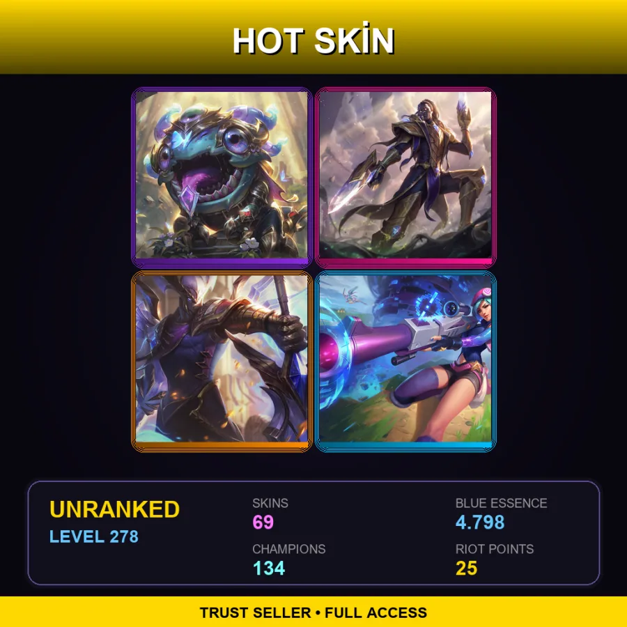 SG | Lv278 | Unranked | 69 Skin | 134 Champ