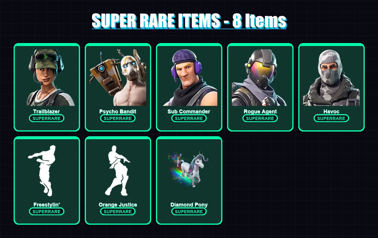 [SWITCH/XBOX/PSN/PC] | Trailblazer | Psycho Bandit | Sub Commander | Rogue Agent | Havoc | 16 skin | 12 pickaxe | 13 emote | 12 glider | Lv183