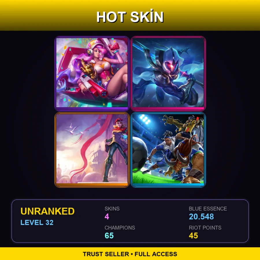 EUNE | Lv32 | Unranked | 4 Skin | 65 Champ