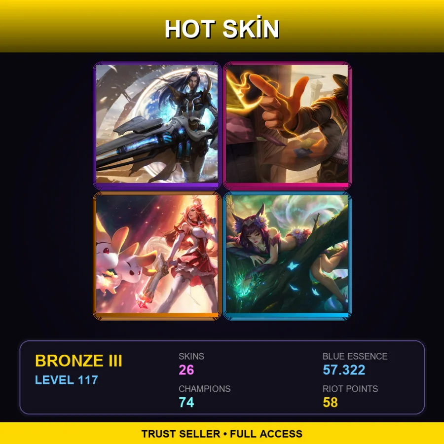 BR | Lv117 | Bronze III | 26 Skin | 74 Champ