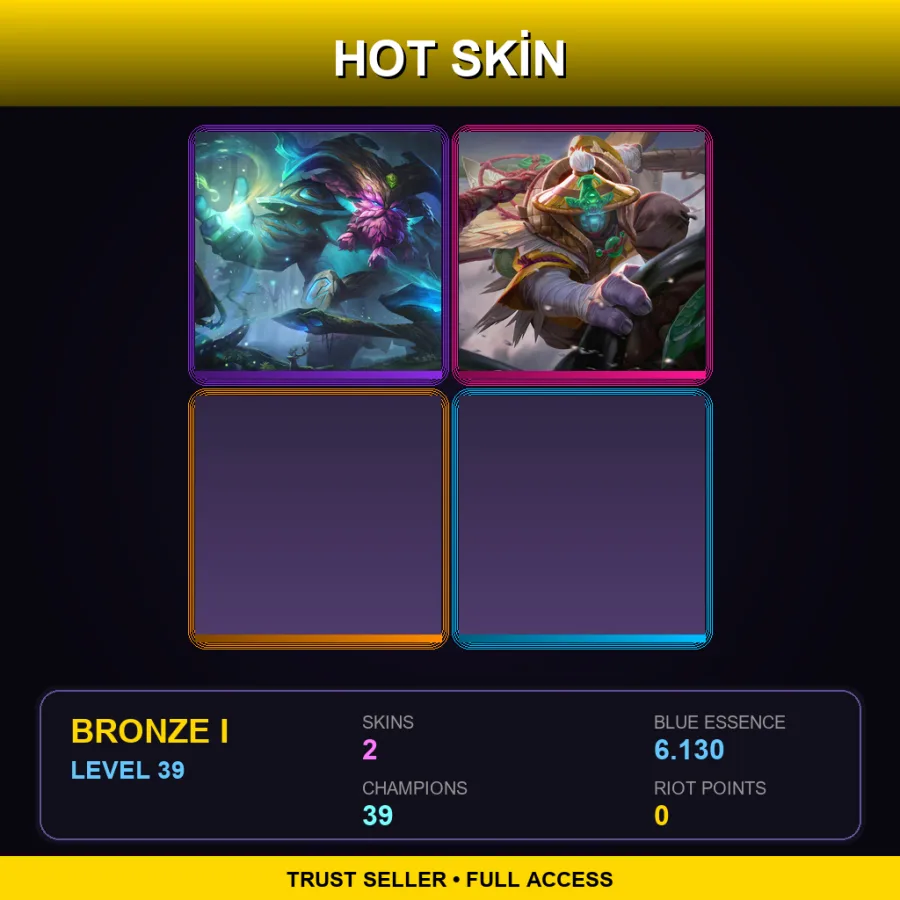 EUW | Lv39 | Bronze I | 2 Skin | 39 Champ