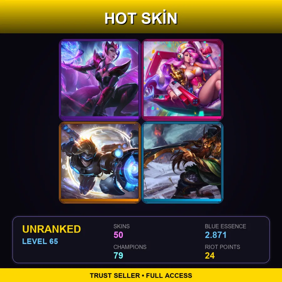 TR | Lv65 | Unranked | 50 Skin | 79 Champ