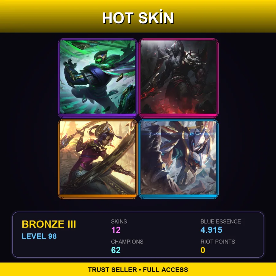 BR | Lv98 | Bronze III | 12 Skin | 62 Champ