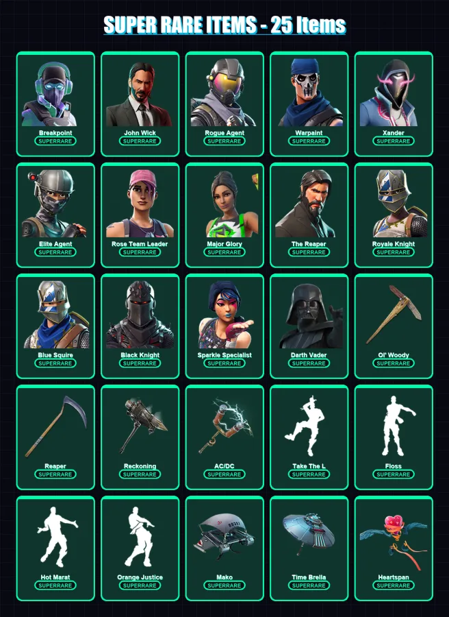 [PC] | Breakpoint | John Wick | Rogue Agent | Warpaint | Xander | 602 skin | 550 pickaxe | 609 emote | 346 glider | Lv6064 — Fortnite account