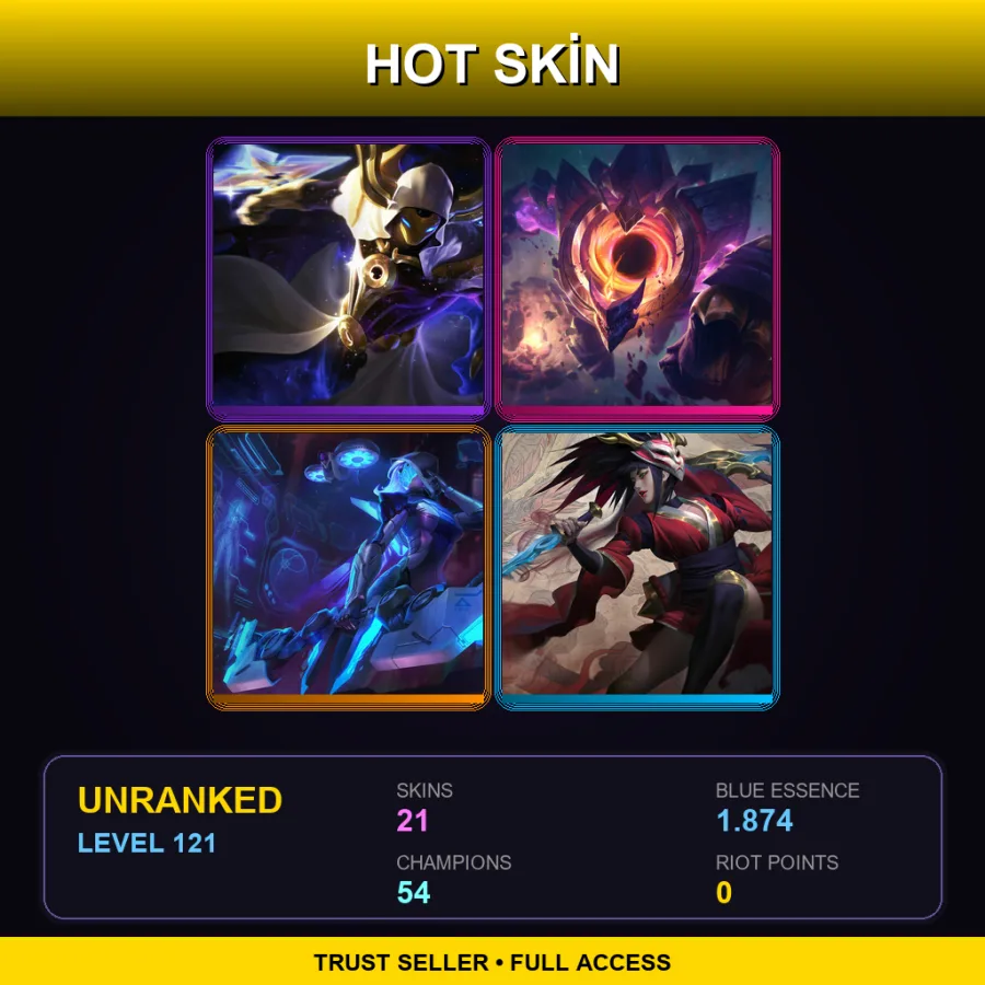 LAN | Lv121 | Unranked | 21 Skin | 54 Champ with Yone