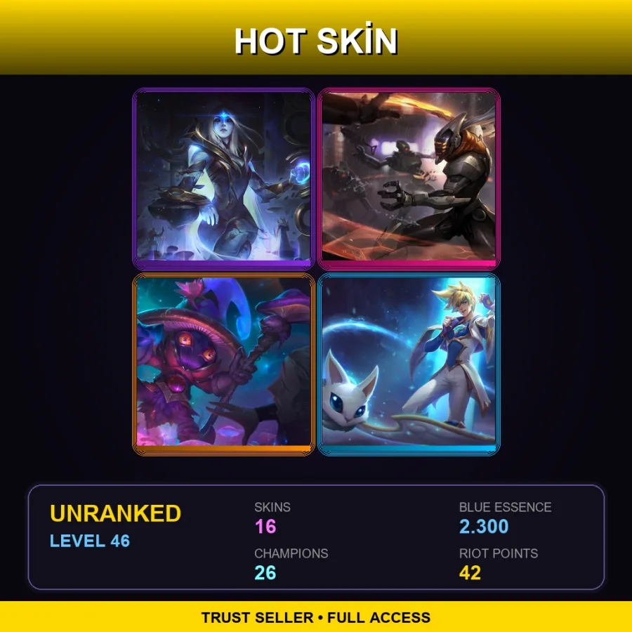 VN | Lv46 | Unranked | 16 Skin | 26 Champ