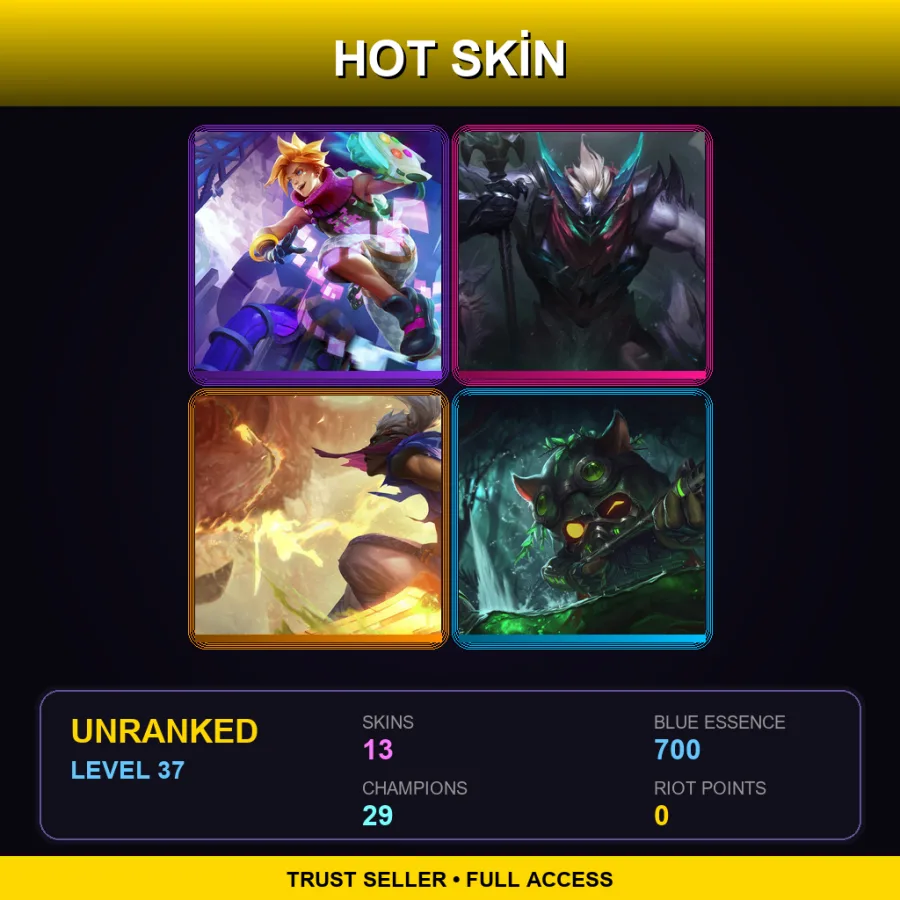 TR | Lv37 | Unranked | 13 Skin | 29 Champ