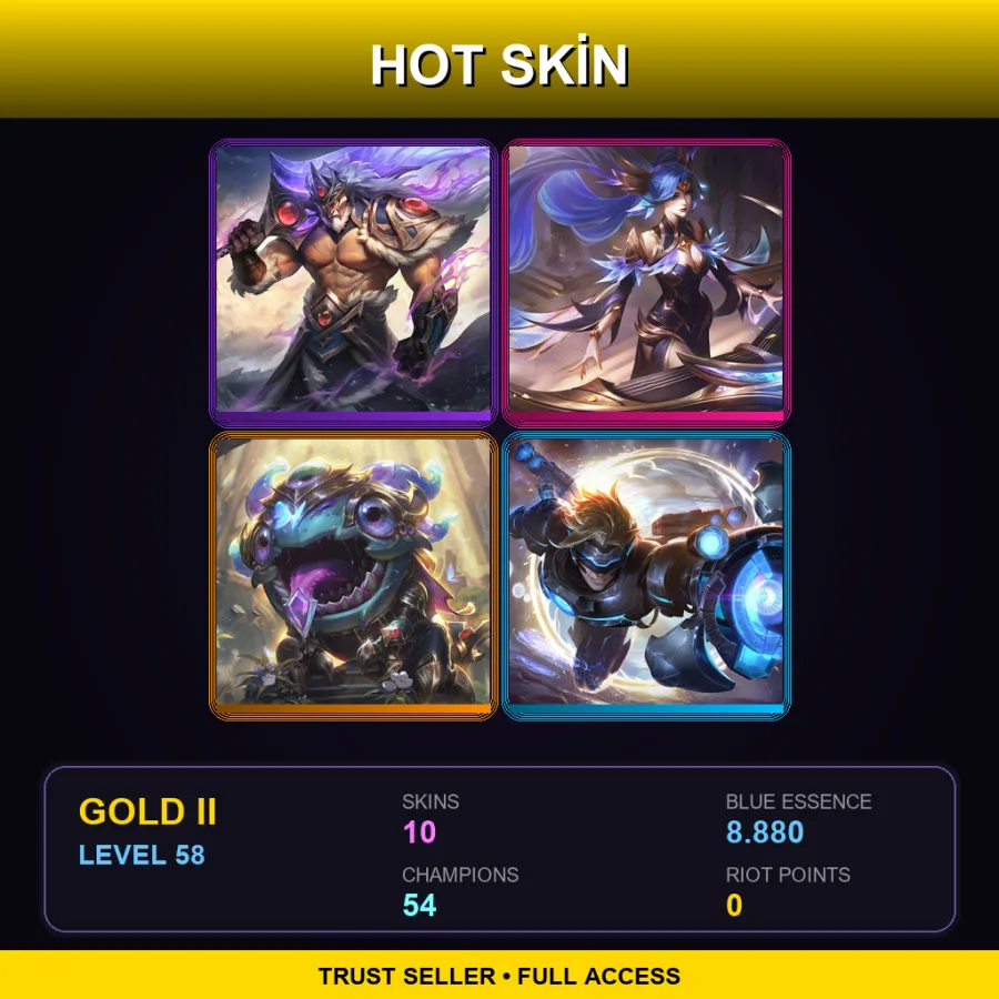 VN | Lv58 | Gold II | 10 Skin | 54 Champ