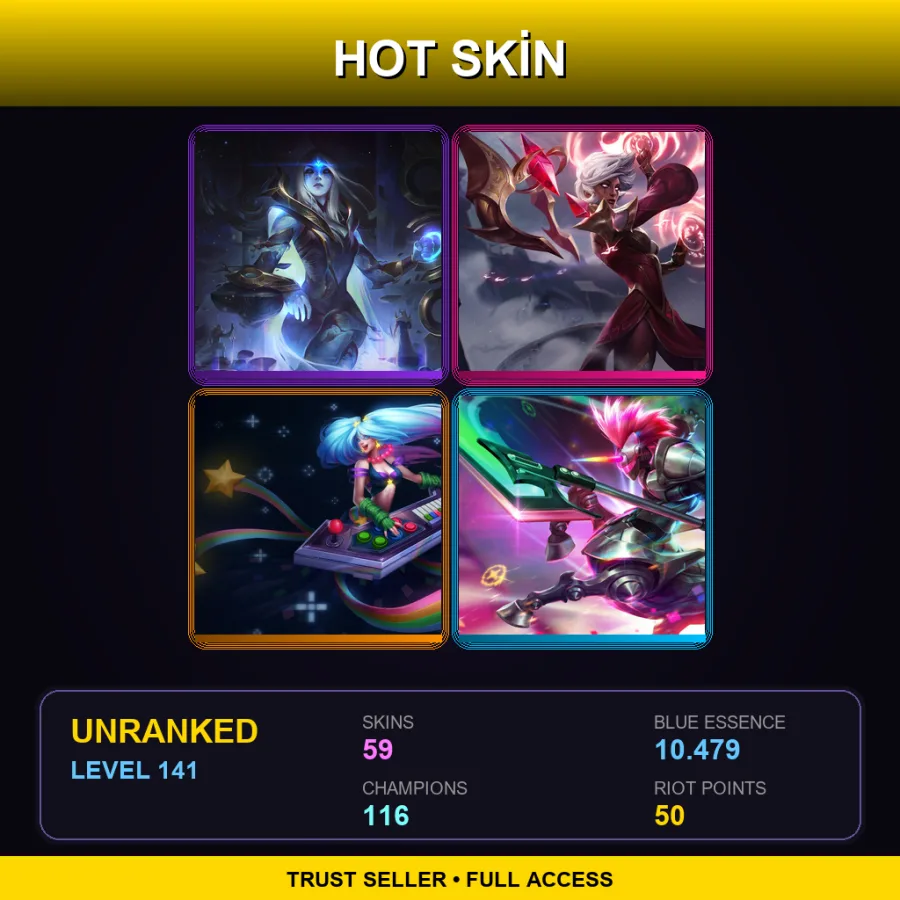 LAN | Lv141 | Unranked | 59 Skin | 116 Champ — Conqueror Karma