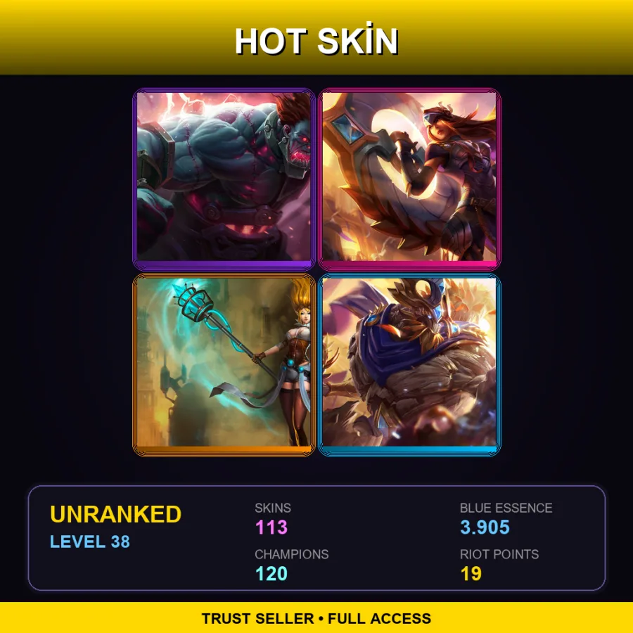 VN | Lv38 | Unranked | 113 Skin | 120 Champ — Riot Kayle