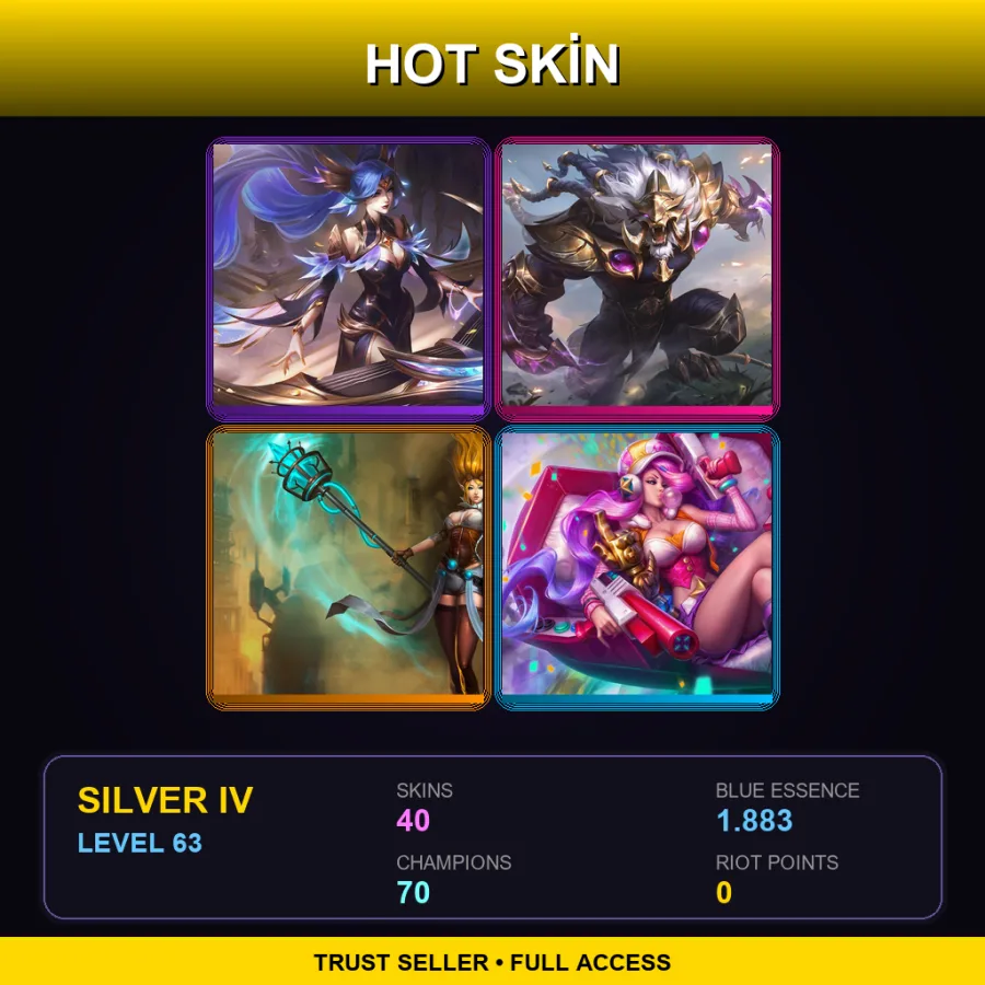EUW | Victorious Sona | Victorious Rengar | Hextech Janna | Arcade Miss Fortune | 40 Skin | 70 Champ | Silver IV | Lv63