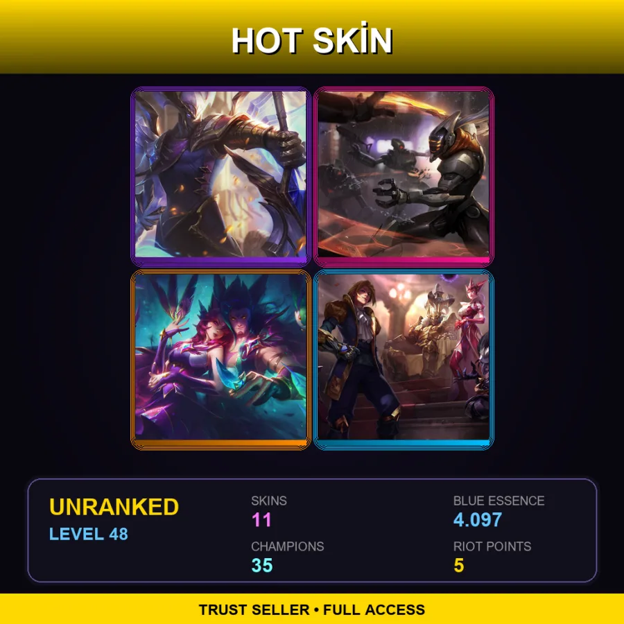 TR | Lv48 | Unranked | 11 Skin | 35 Champ — LoL account