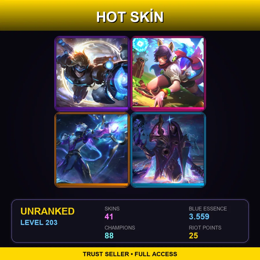 LAN | Lv203 | Unranked | 41 Skin | 88 Champ — Ssw Talon