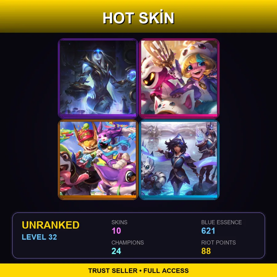 LAS | Lv32 | Unranked | 10 Skin | 24 Champ — LoL account